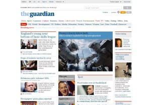 Guardian homepage without ads